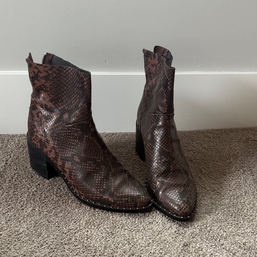 Snakeskin Ankle Boots